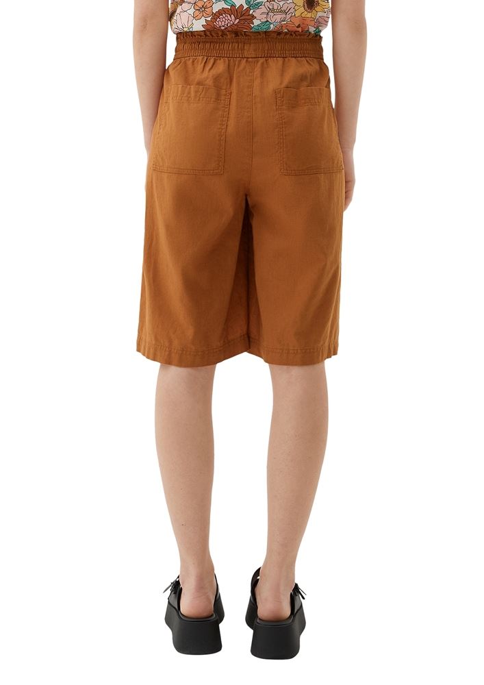 QS designed by Regular: Bermuda aus Leinenmix braun S13  2131203 