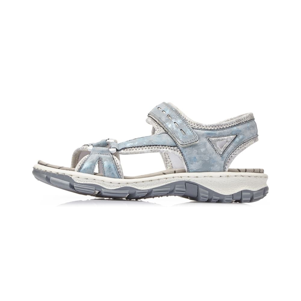 Rieker Sandale Trekking Antistress Klettverschluss Trekking blau 68879-12 39 | heaven/silverfl | E