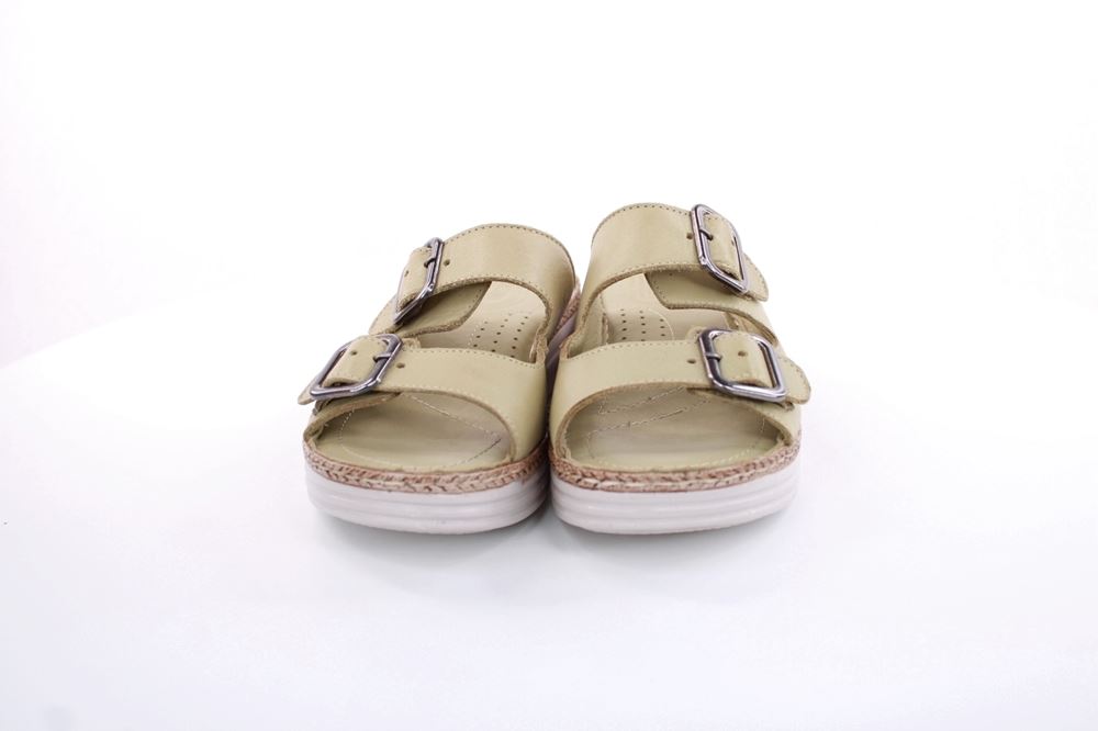 PETER ERIKSON Damen Pantolette Leder Comfort- Fußbett blau, grün S13 231539 