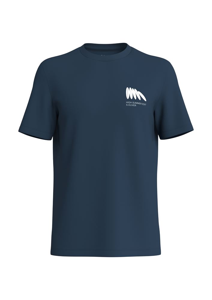 s.Oliver Herren T-Shirt mit Frontprint S13 weiß, rot, blau S13  2131369 