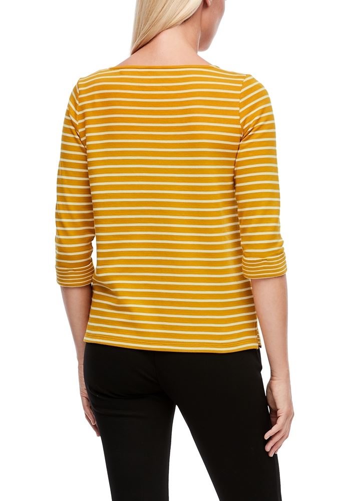 s.Oliver Jersey-Shirt 3/4 Arm gestreift gelb S21 2043262 