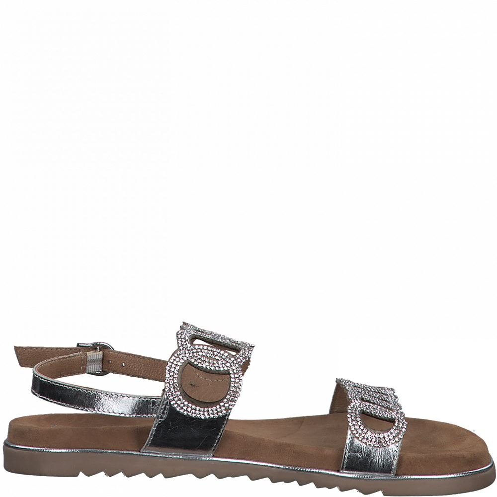 Marco Tozzi Sandale Leder silber Glitzer 2-2-28121-26 36 | 948 SILVER COMB | 