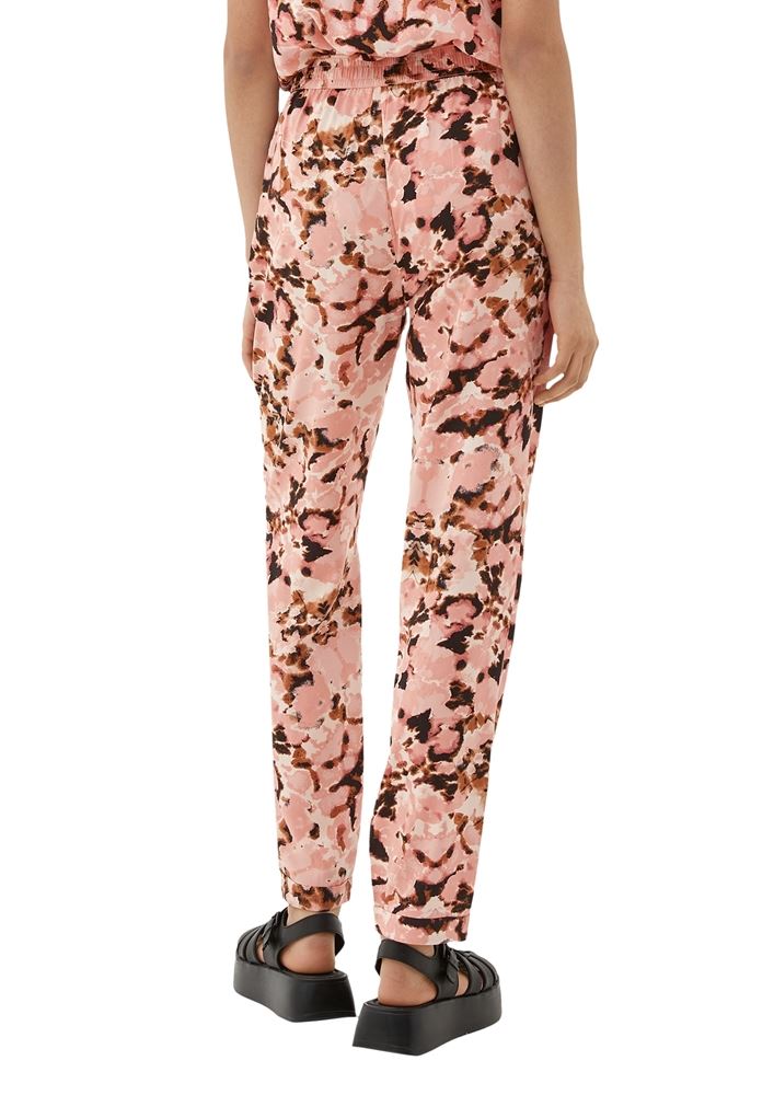 QS designed by Loose: Hose mit Allover-Print orange S13  2131199 