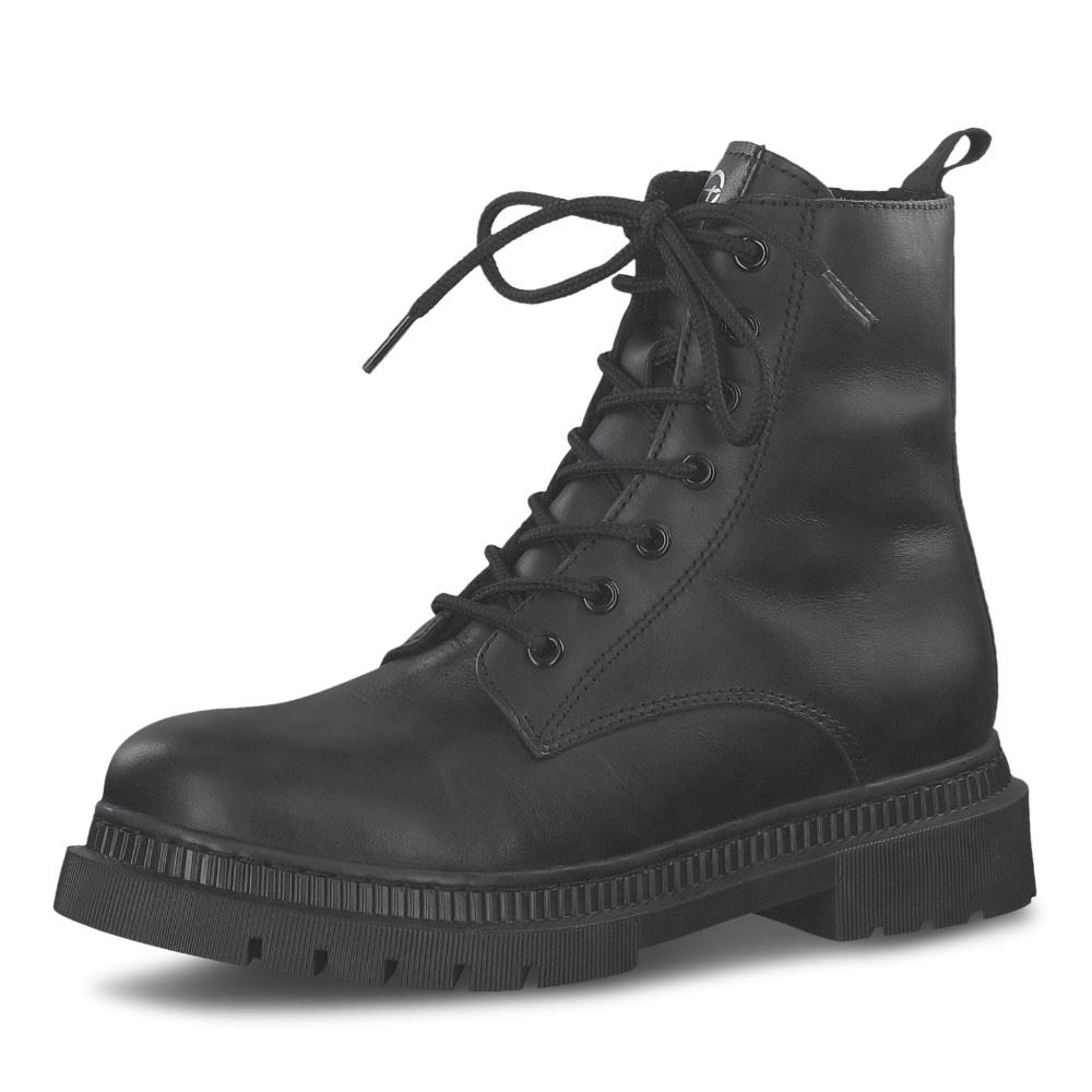 Tamaris Stiefelette Schnürboot warmfutter Wechselfußbett schwarz S22 1-1-26861-29 36 | 001 BLACK | 