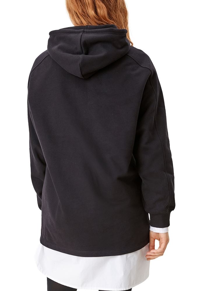 QS designed by Sweatshirt Kapuzenshirt Metallic- Print schwarz S21 2107378 