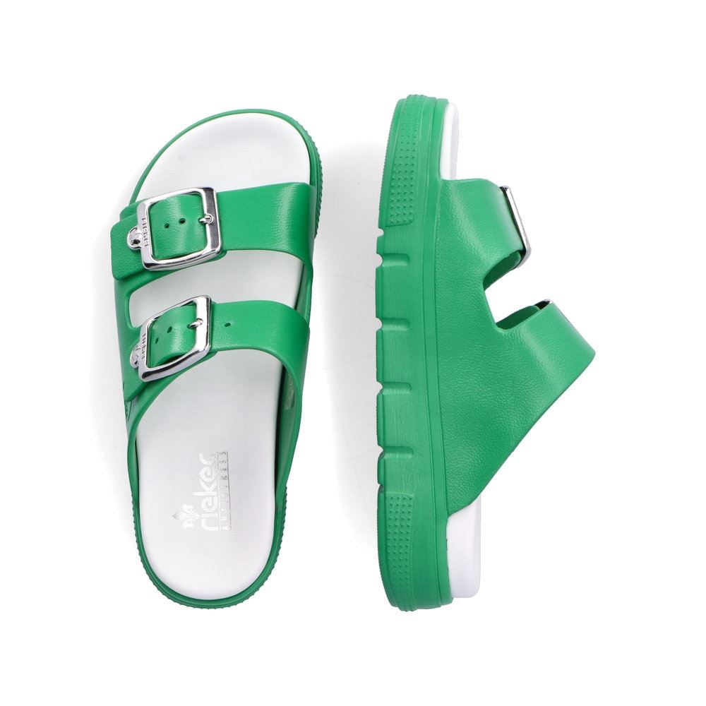 Rieker Damen Pantolette Plateauabsatz grün S13  P2180-53 