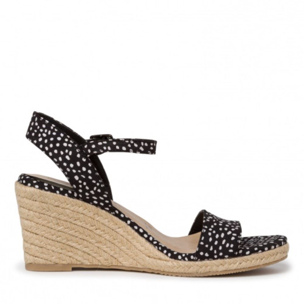 Tamaris Sandalette  Keilabsatz schwarz Punkte 1-1-28300-24 39 | 028 BLACK DOTS | 