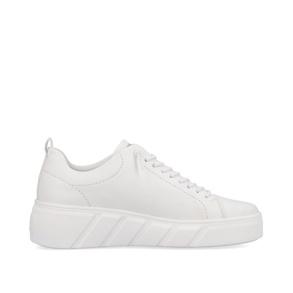 Rieker EVOLUTION Damen Sneaker Leder Plateau- Sohle Wechselfußbett weiß S13 W0500-80 