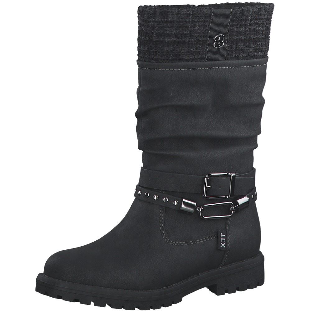 s.Oliver Kinder Mädchen Stiefel TEX- Membran Strickbund schwarz S22  5-5-46600-29 