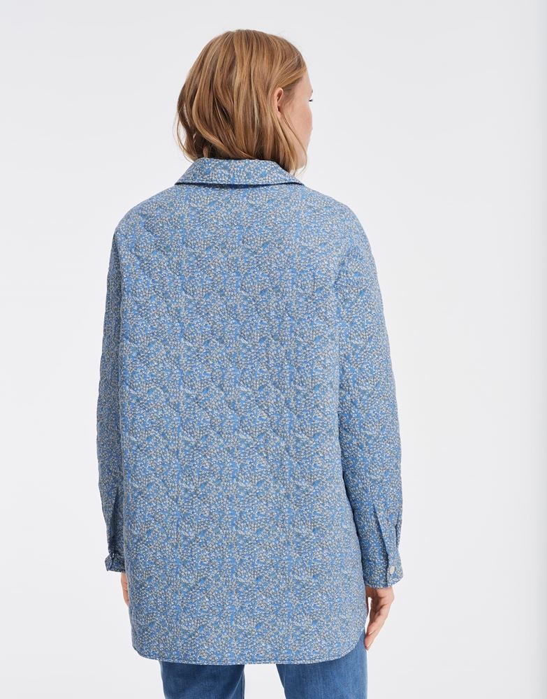 OPUS Overshirt Junila oversize Hemd Wattierung Zwiebelstepp blau S12  10023410278120 