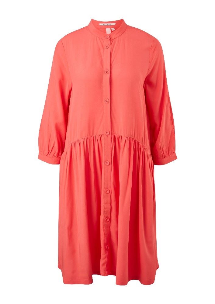 QS designed by  lässiges Hemdblusenkleid rot  2062941 40 | 3214 Red | 