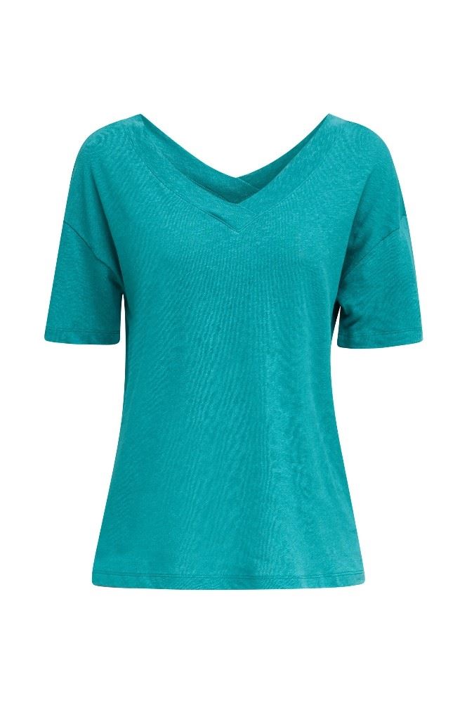 Esprit Shirt 3/4 Leinen 030EE1K303 XS | E373 TEAL GREEN | 
