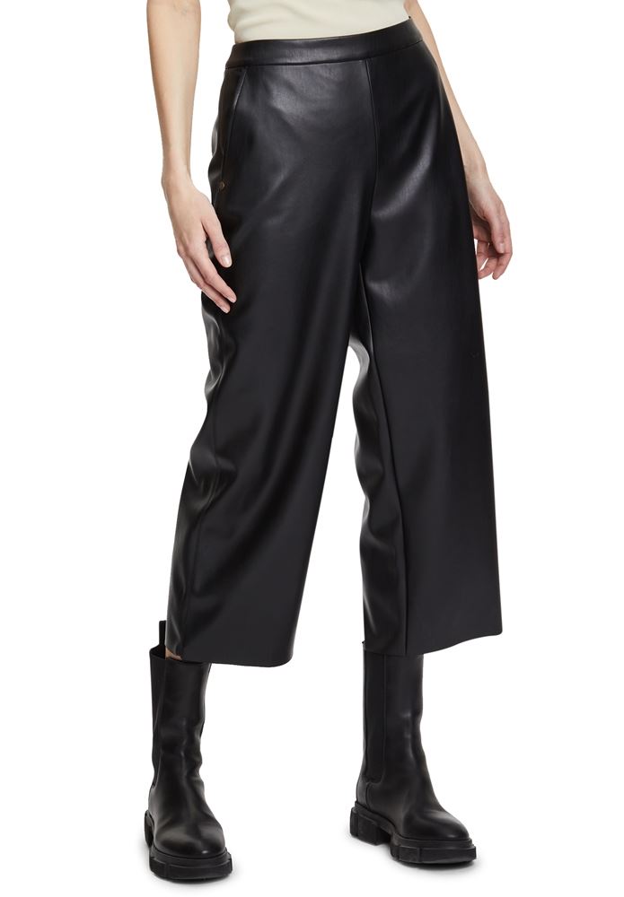 Betty Barclay Lederimitat Culotte High Waist schwarz S22 66282738 