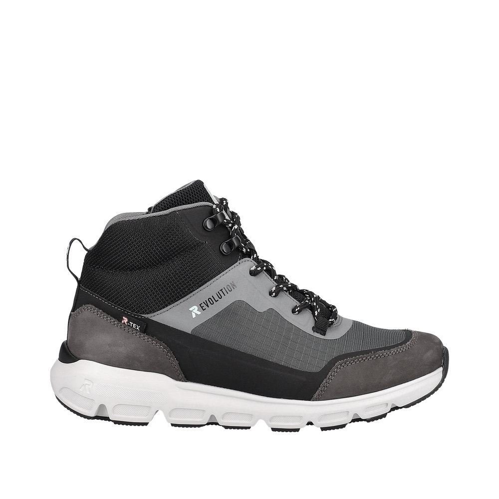 Rieker Evolution Damen Schnürboots Schnürstiefel TEX- Membran Wechselfußbett grau S23  40460-45 37 | granit/schwarz/ | F