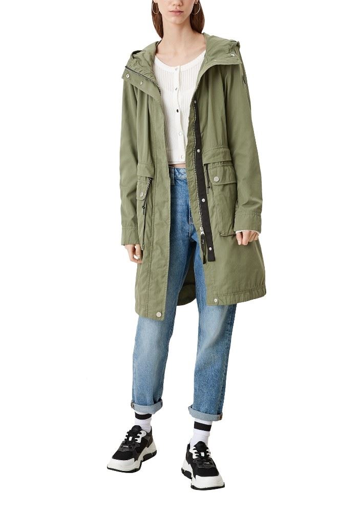 QS designed by Mantel Parka Cargo- Look grün blau S12  2109535 