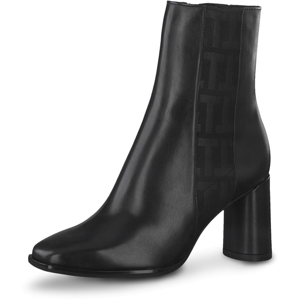 Tamaris Stiefelette Leder TOUCHit-Fußbett ANTISHOKK schwarz S22  1-1-25361-29 39 | 001 BLACK | 