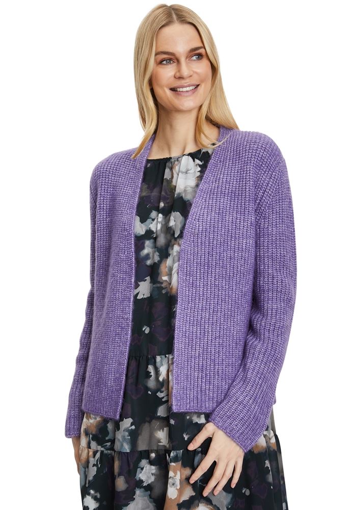 Betty Barclay Strickjacke Cardigan lila S22 57491170 44 | 6713 mulled gra | 