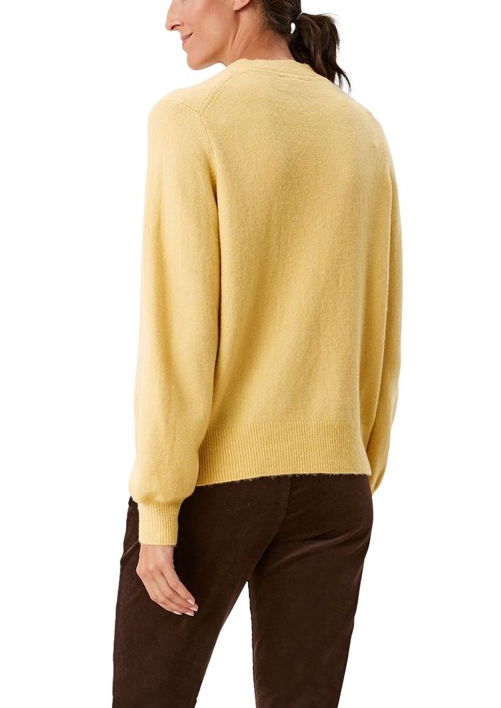 s.Oliver Strickpullover Loose Fit Wolle gelb S21 2107254 