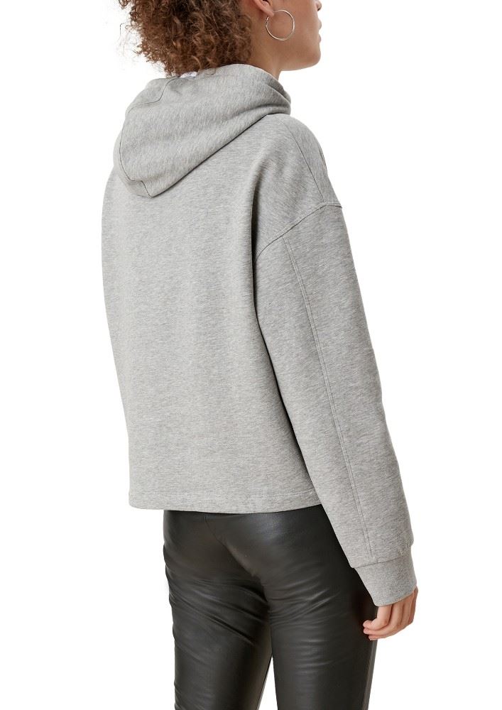 QS designed by Sweatpullover Hoodie Loose fit grau S12 2111866 XXL | 9400 GREY/BLACK | 