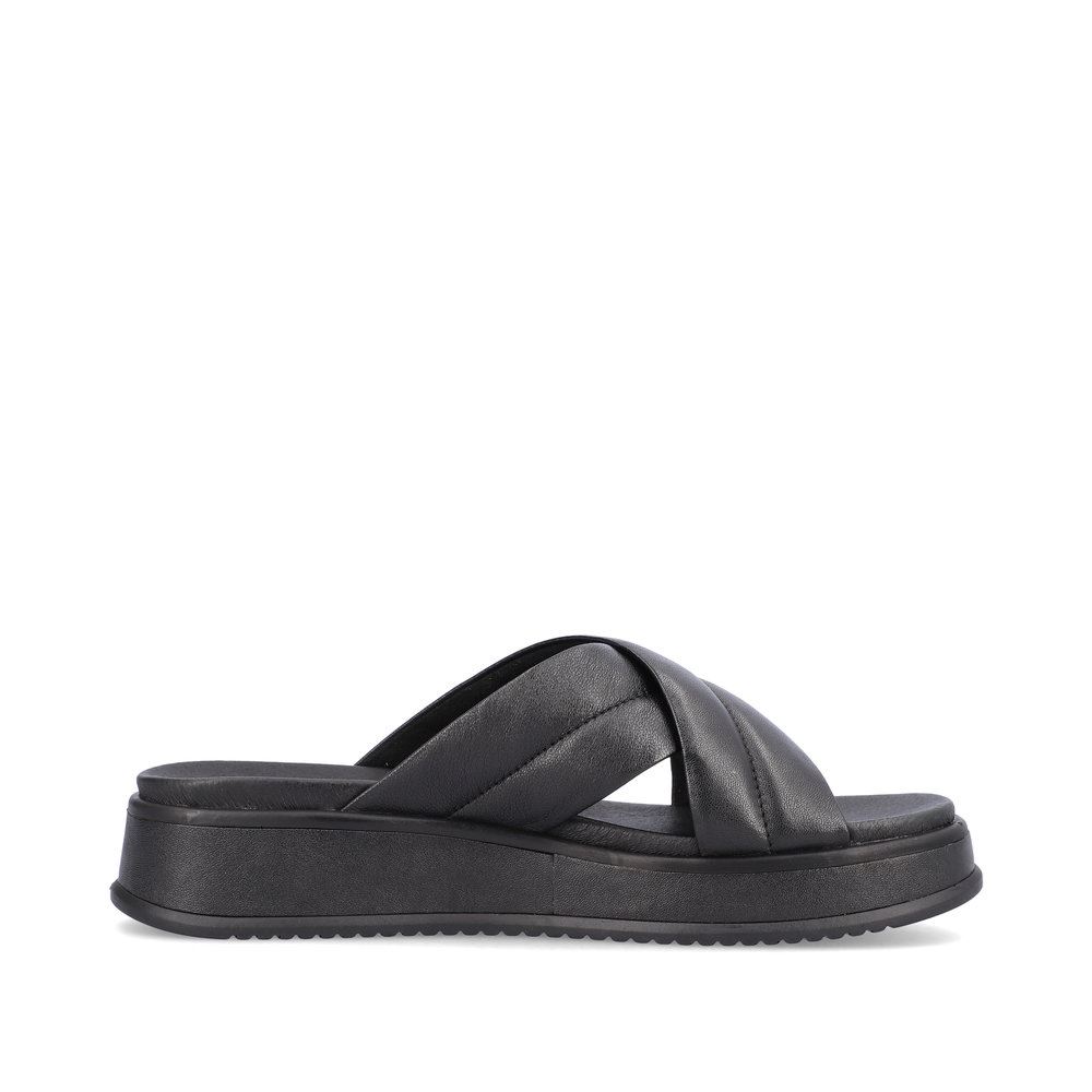 Rieker EVOLUTION Damen Pantolette Leder schwarz S13  W0802-00 