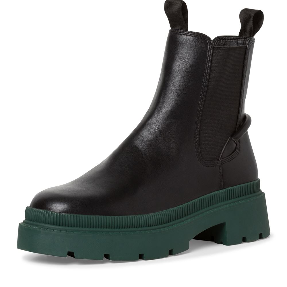 Tamaris Chelsea- Boot TOUCHit- Fußbett markante,farbige Sohle schwarz S22 1-1-25405-29 
