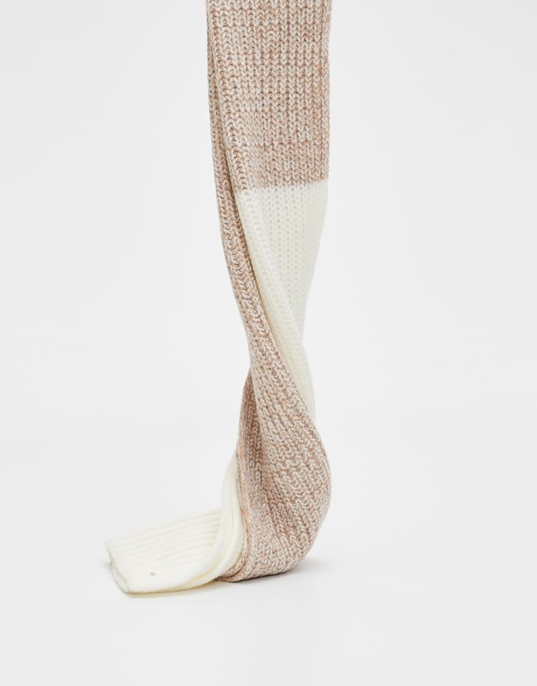 OPUS Abolta scarf Schal Blockstreifen beige S22 247469382154 