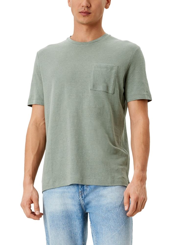 s.Oliver T -Shirt in Melange - Optik Leinenmix 2113397 