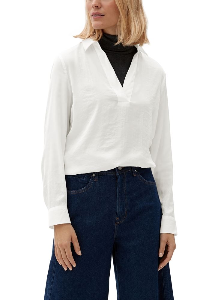 s.Oliver Bluse aus recyceltem Polyester S22  2124797 34 | 5659 BLUE | 