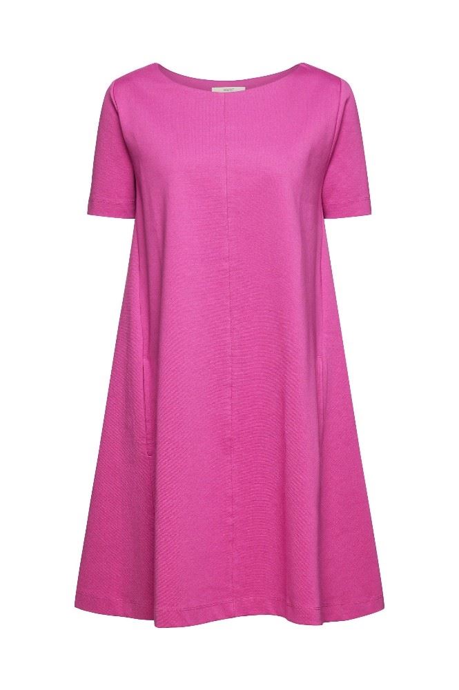 ESPRIT ausgestelltes T-Shirt-Kleid aus Bio-Baumwoll-Mix 032EE1E325 S | E661 PINK FUCHS | 