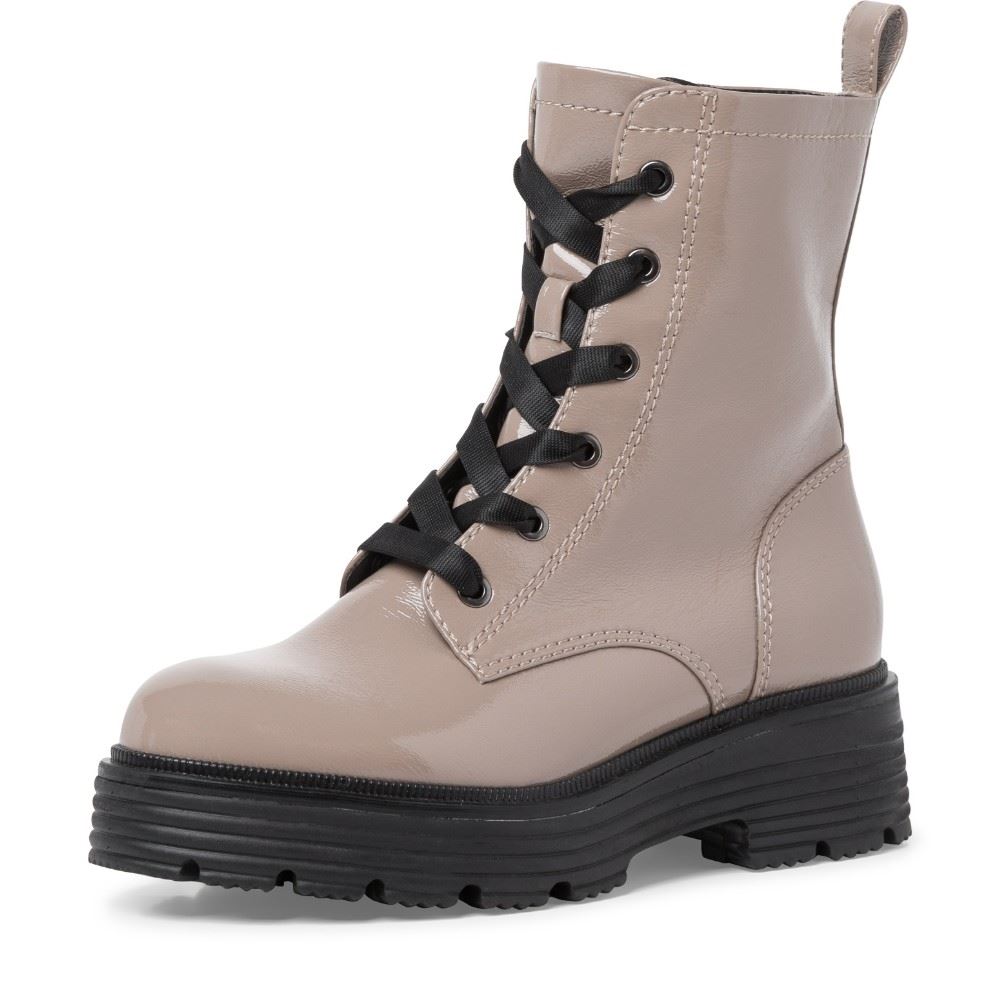 Tamaris Stiefelette Lackoptik TOUCHit Fußbett grau S22 1-1-25226-29 