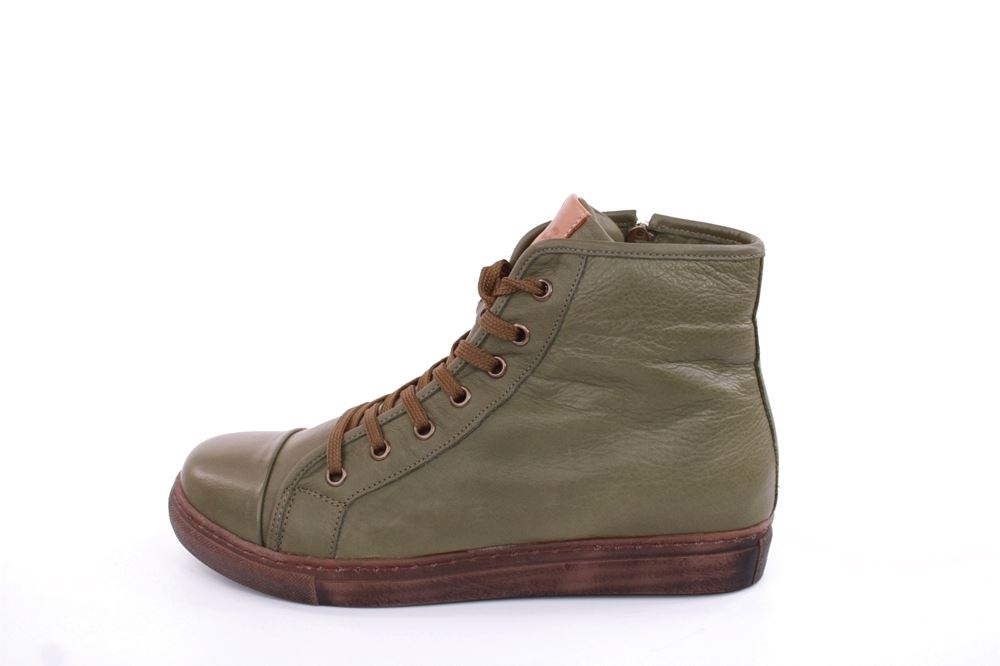 Andrea Conti Damen Schnürschuh Schnürstiefelette Leder Bequem grün S22 0348841474 
