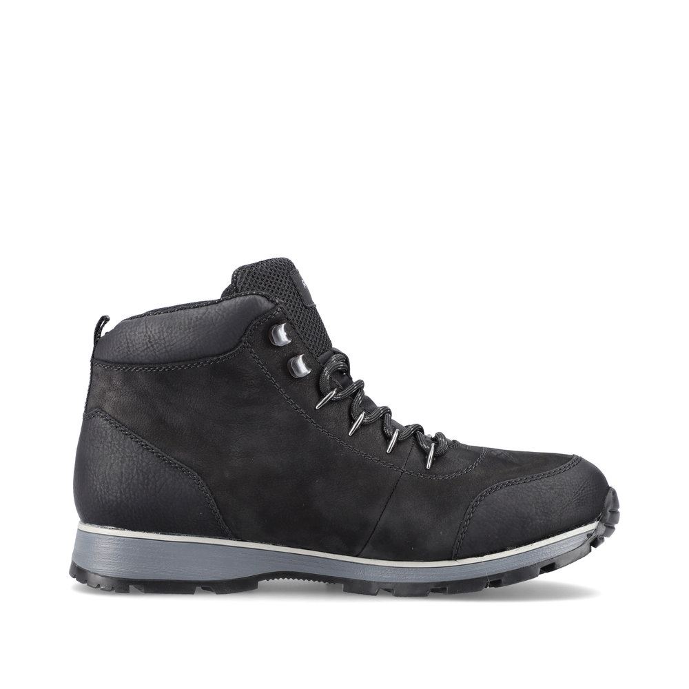 Rieker Antistress Herren Schnürboots Rauleder schwarz S21  F5710-00 42 | schwarz/schwarz | G