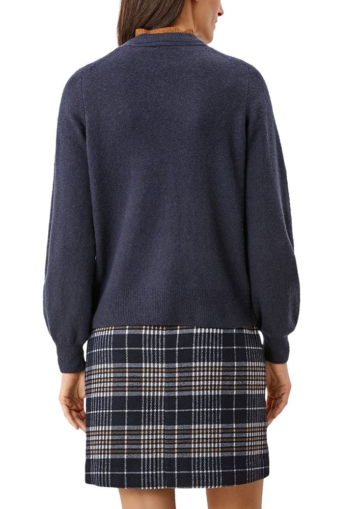 s.Oliver Strickpullover Loose Fit Wolle blau S21 2107254 