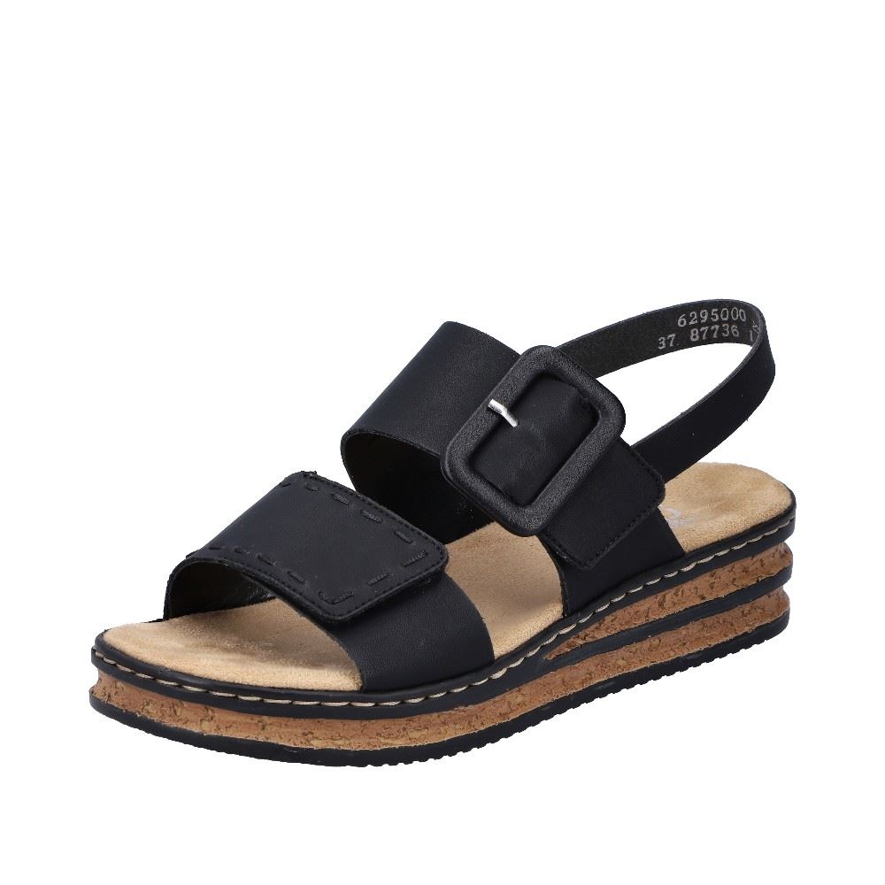 Rieker Damen Keilsandalette schwarz 62950-00 