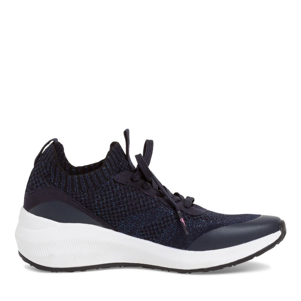 Tamaris Fashletics Sneaker blau Glitzer metallic 1-1-23758-26 40 | 824 NAVY METALL | 