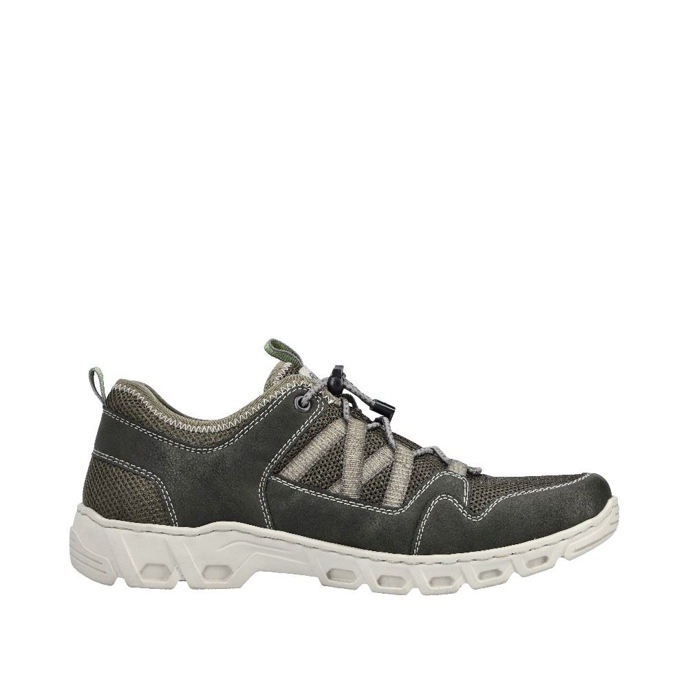 Rieker Antistress Herren Slipper Schlupfschuh Schnellschnürung Wechselfußbett grün S12 14555-54 46 | forest/vert/cem | H