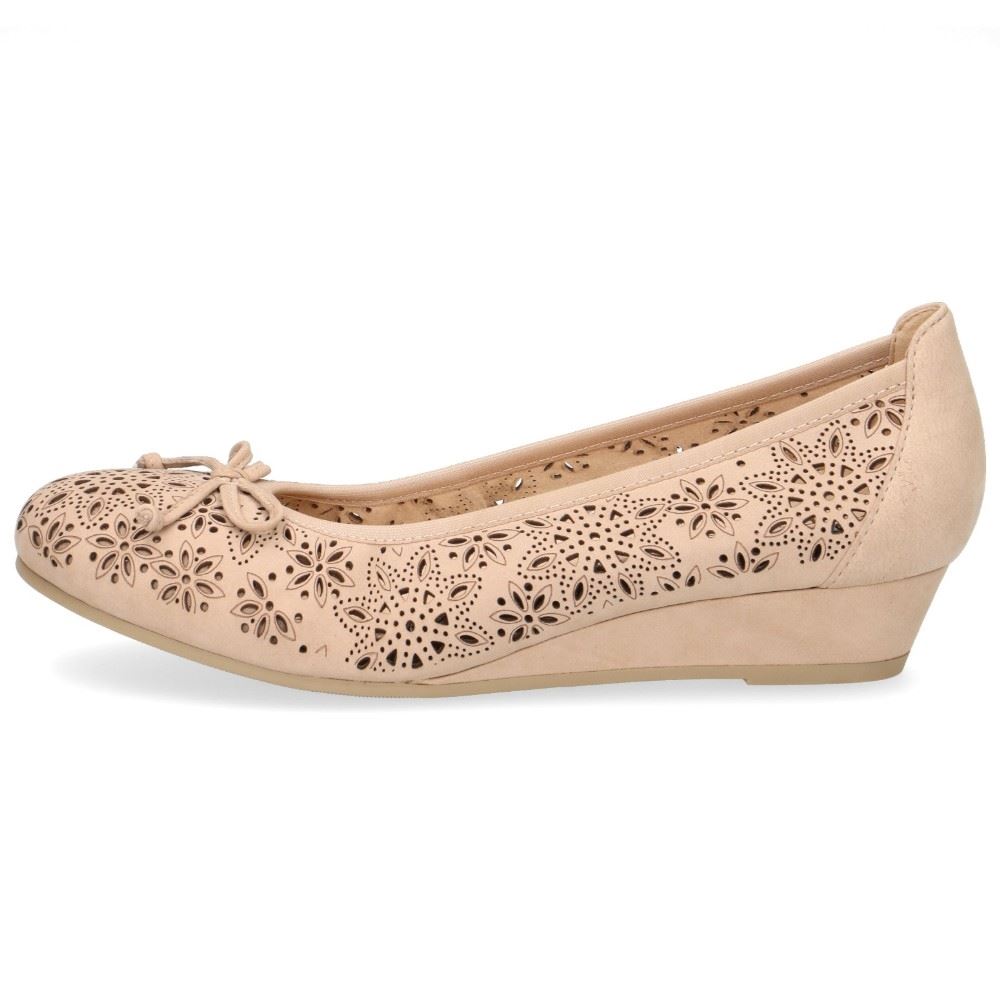 Caprice superweicher Keilballerina Leder 9-9-22500-24 37 | 401 BEIGE NUBUC | 