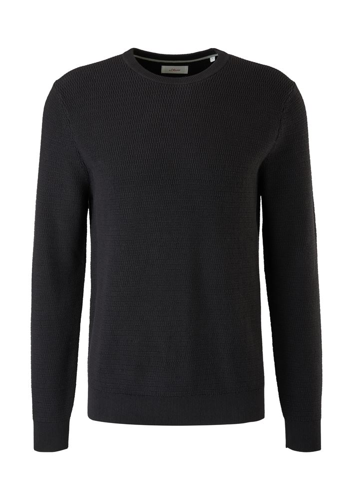 s.Oliver Herren Pullover Baumwollstrick Rundhals- Ausschnitt weiß,blau,schwarz S22  2118085 XXL | 0240 WHITE | 
