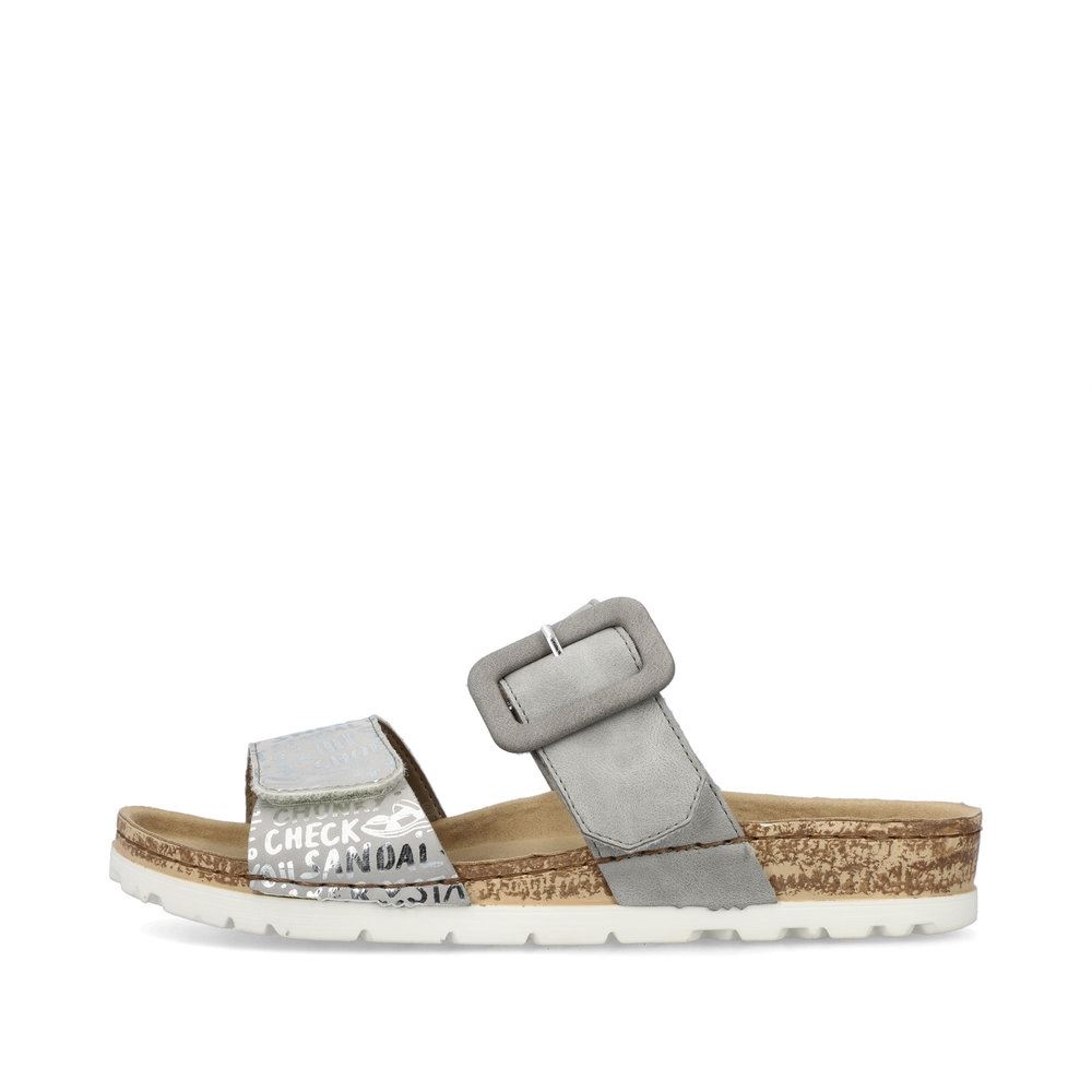 Rieker Damen Pantoletten silbergrau S13 69881-40 