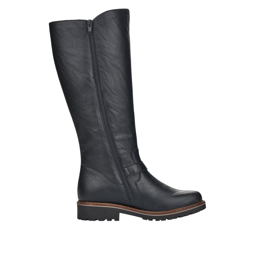 Remonte Damen Langschaftstiefel Stiefel Lammfellfutter Wechselfußbett schwarz S22 R6590-01 37 | schwarz | G