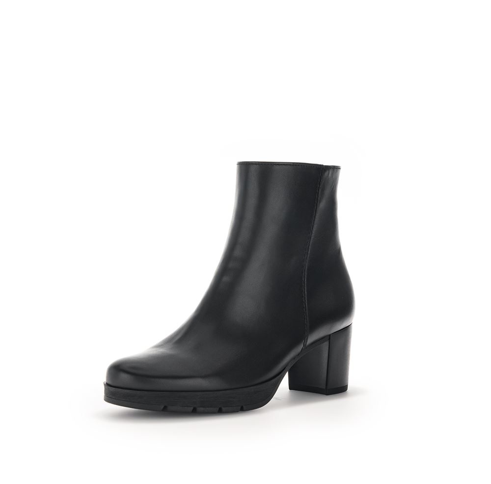 Gabor Stiefelette klassisch Leder Comfort- Mehrweite G schwarz S23  32.071.57 