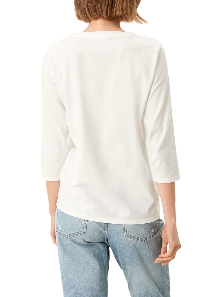 s.Oliver T- Shirt  Frontprint 3/4 Arm weiß  2109571 L | 02D2 off-white | 
