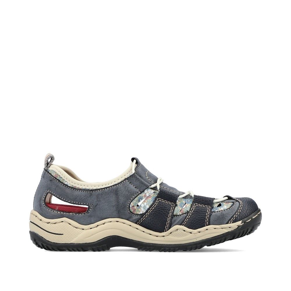 Rieker Slipper Sneaker Gummizug Trekking  Antistress blau L0561-14 
