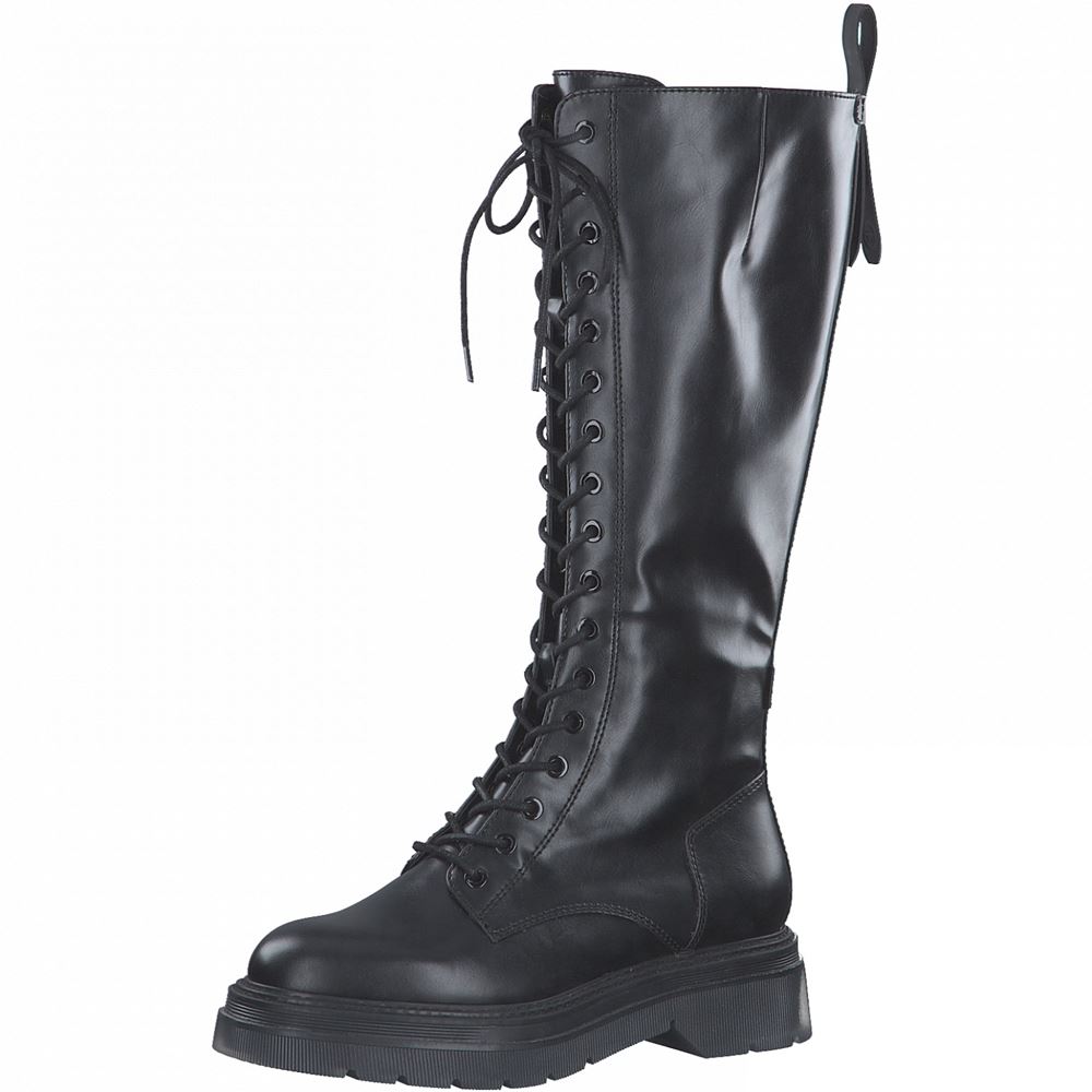 Tamaris Stiefel Schnürung Reißverschluss schwarz S21 1-1-25247-27 40 | 001 BLACK | 