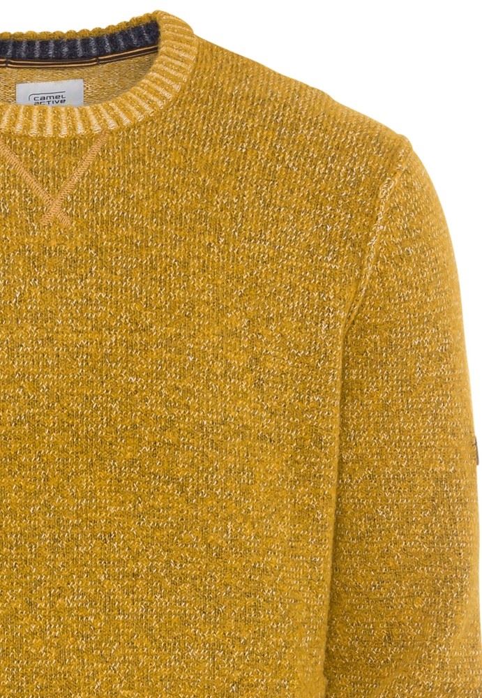 Camel Active Strickpullover Rundhals gelb S21 6K19409549 