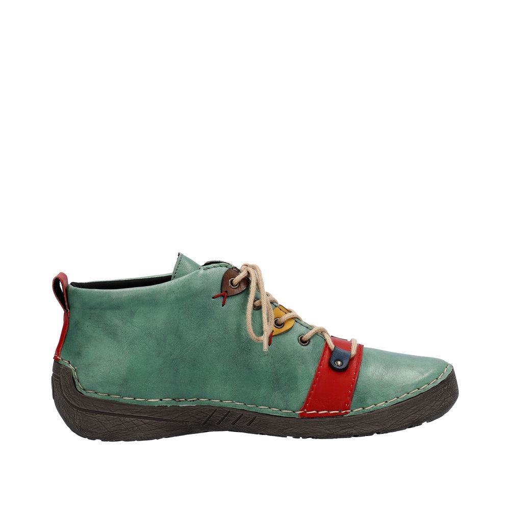 Rieker Antistress Damen Schnürschuh mehrfarbige Ösen grün S23  52507-52 