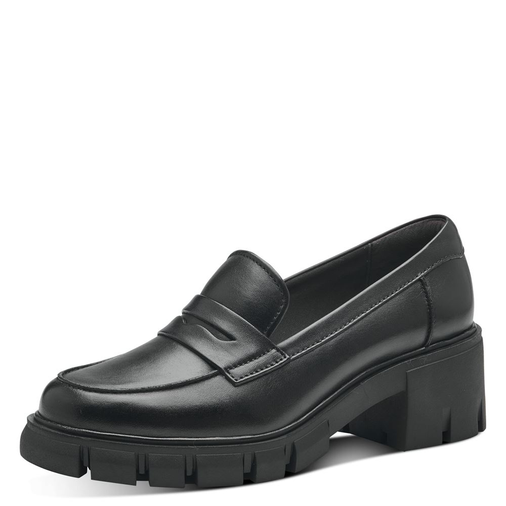 Tamaris Slipper sportive Sohle Leder TOUCHit- Fußbett schwarz S23 1-24439-41 