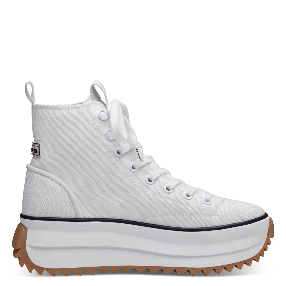 Tamaris Sneaker High Plateausohle Textil weiß, beige S13 1-1-25201-20 41 | 100 WHITE | 