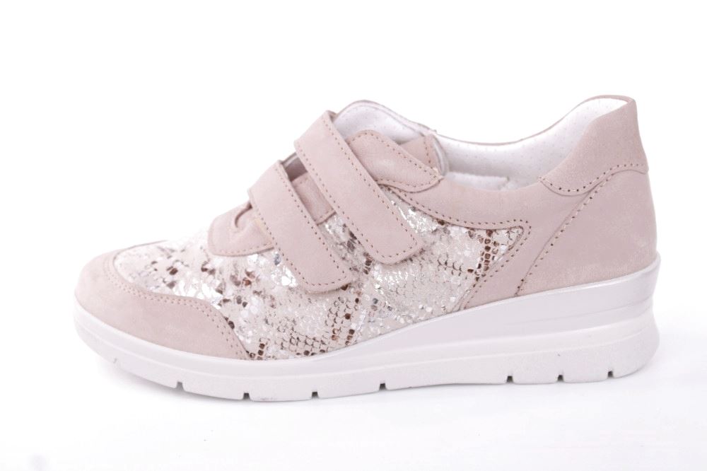 ACO Damen Halbschuh Sneaker LUNA 21 Wechselfußbett Klettverschluss S12 beige  863/9681 