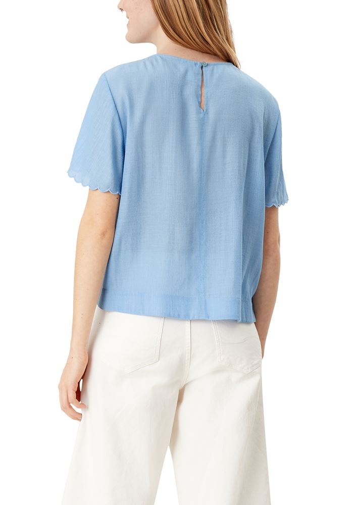 QS designed by Blusenshirt aus Viskosemix blau 2112855 40 | 5330 light blue | 